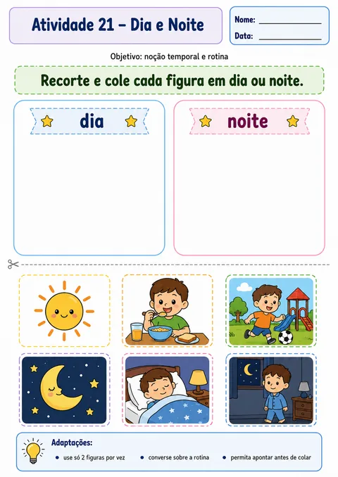Atividade: dia e noite