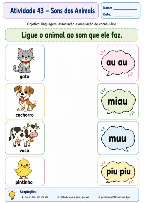 Atividade: sons dos animais