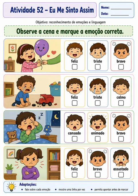 Atividade: reconhecer emoções