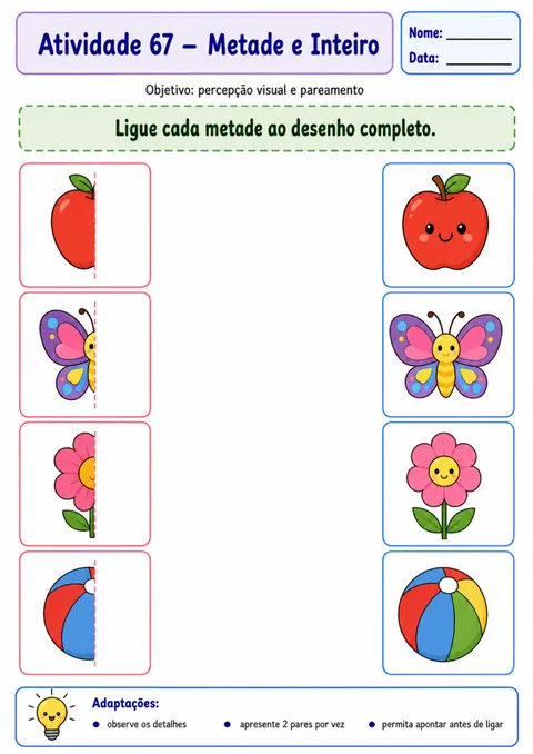 Atividade: metade e inteiro