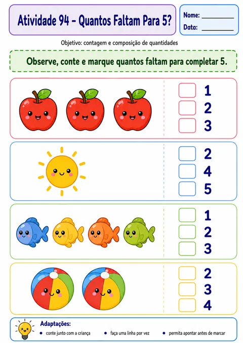 Atividade: quantos faltam para 5