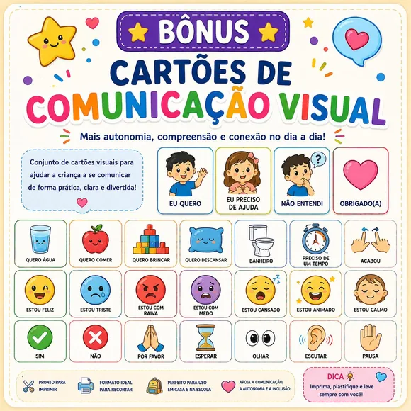 Bónus: cartões de comunicação visual