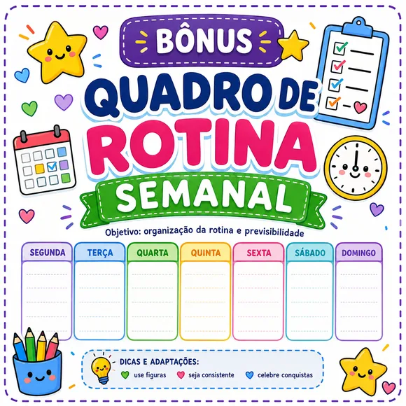 Bónus: quadro de rotina semanal
